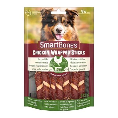Smart Bones Ham Derisiz Tavuk Sargılı Mini Köpek Ödülü 9'lu