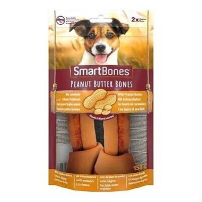 Smart Bones Ham Derisiz Tavuk Fıstık Ezmeli Köpek Kemiği 2'li 158 gr