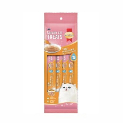 SmartHeart Ton Balıklı-Keçi Sütlü Sıvı Krema Kedi Ödülü 4x15 gr