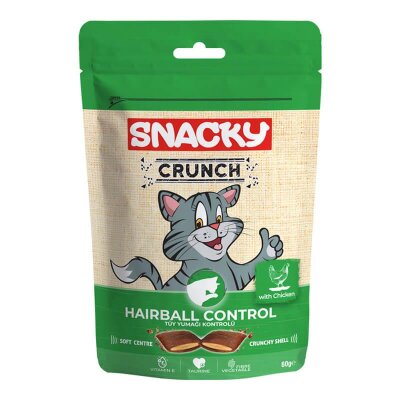 Snacky Crunchy Tavuklu Tüy Yumağı Kontrollü Kedi Ödülü 60 gr