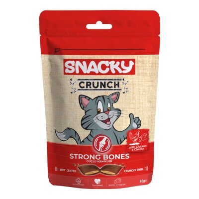 Tavuk ve Peynirli Çıtır Kedi Ödülü, 60 gr (Strong Bones)