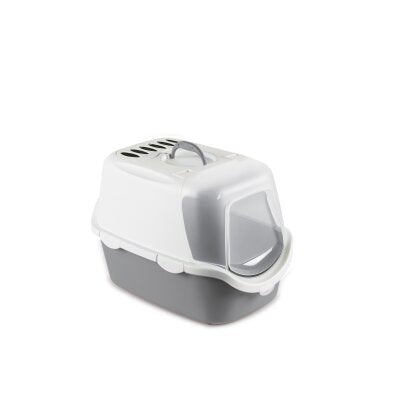 Stefanplast Cathy Easy Clean Filtreli Kapalı Kedi Tuvaleti Gri/Beyaz