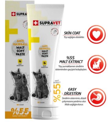 Supravet Anti Hairball Tüy Yumağı Malt Kedi Macunu 100 gr