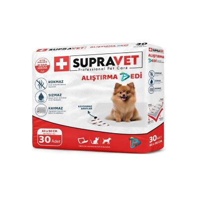 Supravet Süper Emici Bantlı Köpek Çiş Pedi 60x90 cm (30'lu)