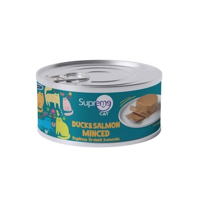 Supreme Cat Kıyılmış Ördek ve Somonlu Yaş Kedi Maması 85 gr