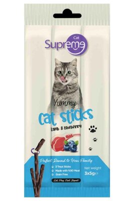 Supreme Cat Kuzu ve Yaban Mersinli Kedi Ödül Çubuğu 3 x 5 gr