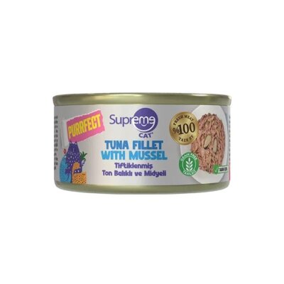 Supreme Cat Ton Balıklı ve Midyeli Tahılsız Kedi Konservesi 70 gr
