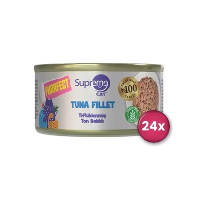 Supreme Cat Tahılsız Tiftik Ton Balıklı Konserve 70 gr x 24