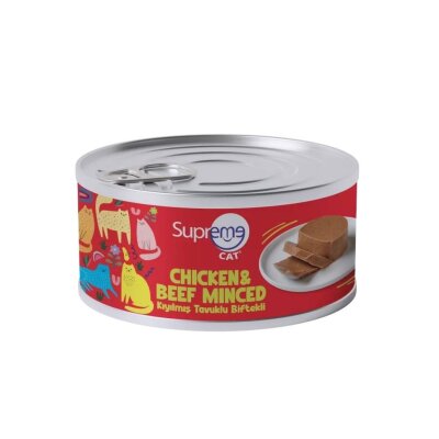 Supreme Cat Kıyılmış Tavuk ve Biftekli Yaş Kedi Maması 85 gr