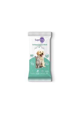 Supreme Yeşil Çaylı Kedi-Köpek Temizleme Mendili 60'lı