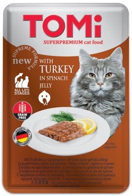 Tomi Tahılsız Hindi ve Ispanaklı Pate Kedi Konservesi 100 gr