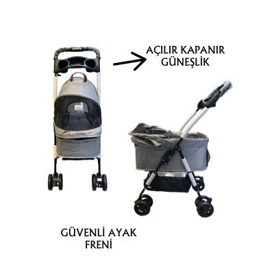 Tommy Ayrılabilir Bölmeli 15 kg Taşıma Arabası (Gri)