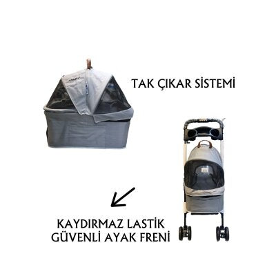 Tommy Ayrılabilir Bölmeli 15 kg Taşıma Arabası (Gri)