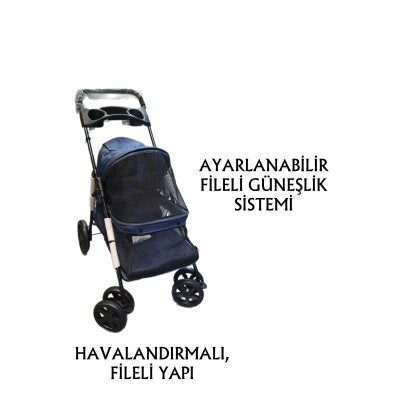Tommy Katlanabilir 15 kg Tekerlekli Taşıma Arabası (Lacivert)