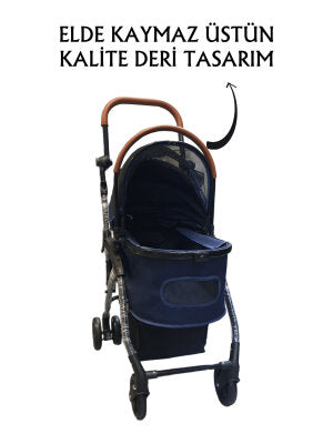 Tommy Ayrılabilir Bölmeli Evcil Hayvan Arabası Maks 15 kg Lacivert