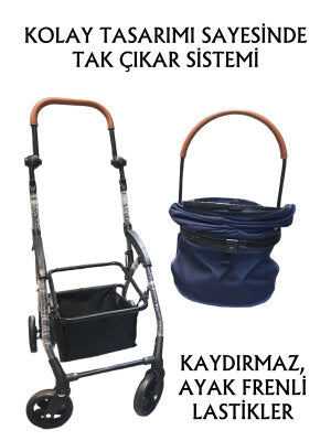 Tommy Ayrılabilir Bölmeli Evcil Hayvan Arabası Maks 15 kg Lacivert