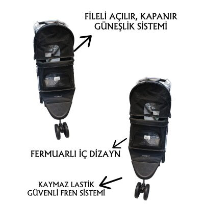 Tommy Katlanabilir 15 kg Tekerlekli Taşıma Arabası (Siyah)