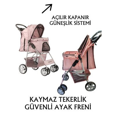 Tommy Katlanabilir 15 kg Tekerlekli Taşıma Arabası (Pembe)