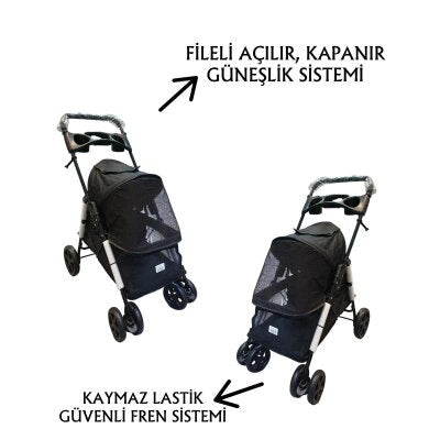 Tommy Ayrılabilir Bölmeli 15 kg Taşıma Arabası (Siyah)