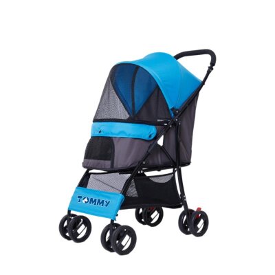 Tommy Katlanabilir Evcil Hayvan Arabası (Mavi, Max 15 kg)