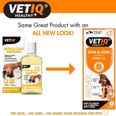 VetIQ Omega Katkılı Deri ve Tüy Besleyici Yağ 250 ml (Kedi-Köpek)