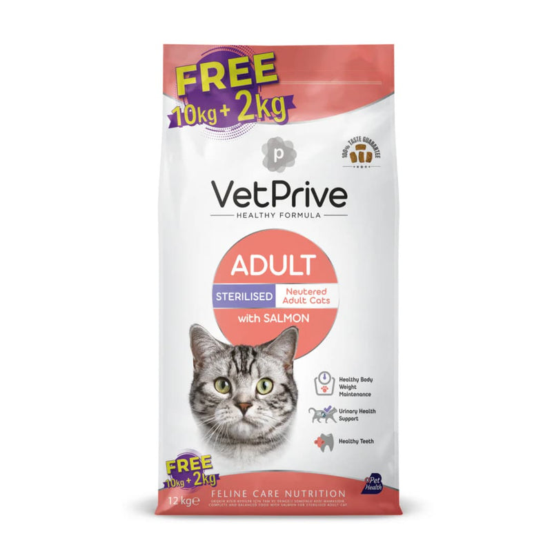 Somonlu Kısırlaştırılmış Kedi Maması 10+2 kg (Bonus Paket)