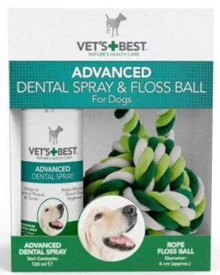 Vet's Best Köpek Diş Bakım Spreyi ve Halat Top 2'li Set