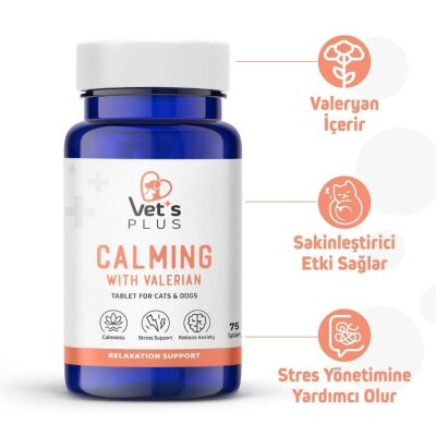 Vet's Plus Kedi ve Köpek Sakinleştirici Tablet 75 Adet