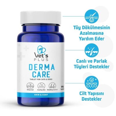 Deri ve Tüy Destekleyen Biotinli Kedi-Köpek Tableti, 75 Adet