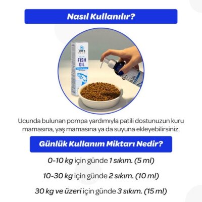 Omega-3 ve Omega-6'lı Kedi-Köpek Balık Yağı, 200 ml
