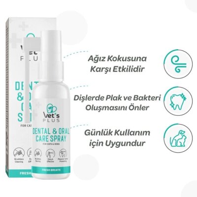 Fırçasız Kedi-Köpek Diş ve Ağız Bakım Spreyi, 50 ml
