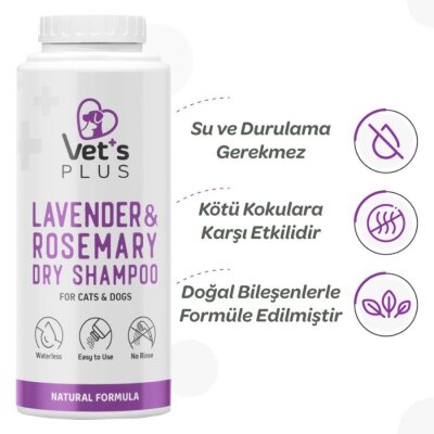 Vet's Plus Lavanta ve Biberiyeli Susuz Toz Şampuan 150 gr
