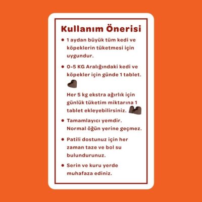 Spirulinalı Kedi-Köpek Multivitamin Tableti, 60 Adet