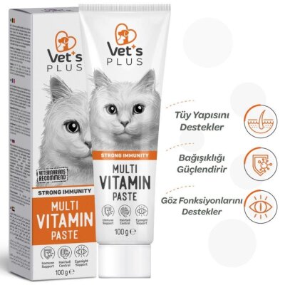 Vet's Plus Taurinli Multivitamin Malt Kedi Macunu 100 gr