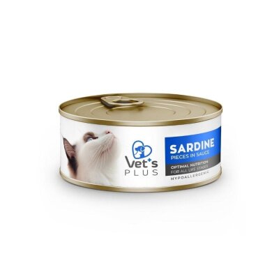 Sardalyalı Tahılsız Hipoalerjenik Yetişkin Kedi Konservesi, 85 gr