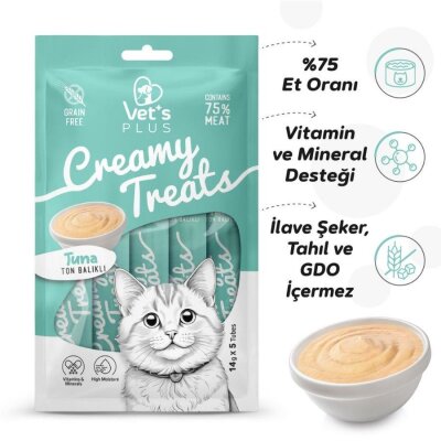 Ton Balıklı Sıvı Krema Kedi Ödülü, 5x14 gr