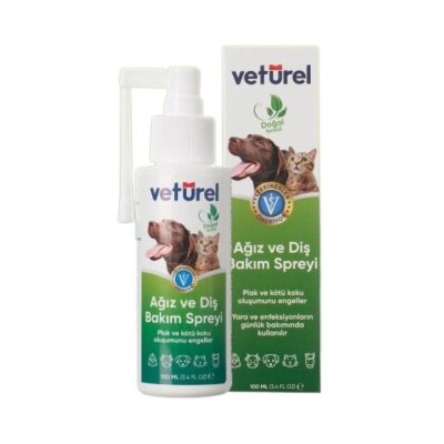 Veturel Tartar Karşıtı Kedi-Köpek Ağız ve Diş Bakım Spreyi 100 ml