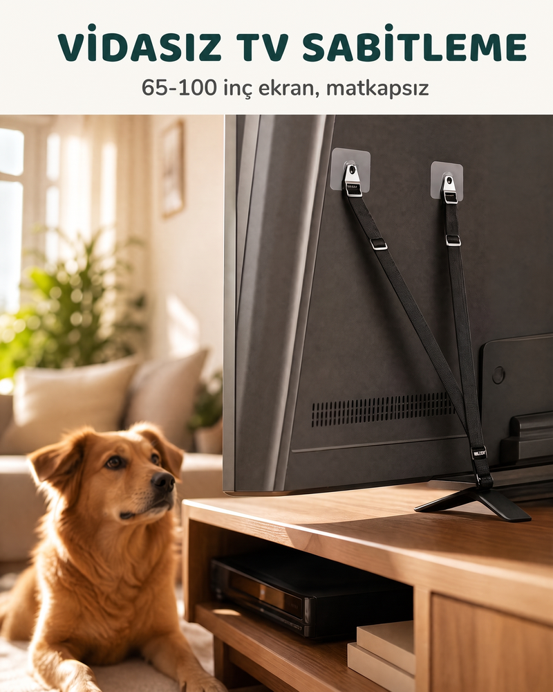 Vidasız TV Sabitleme Askısı 65-100"