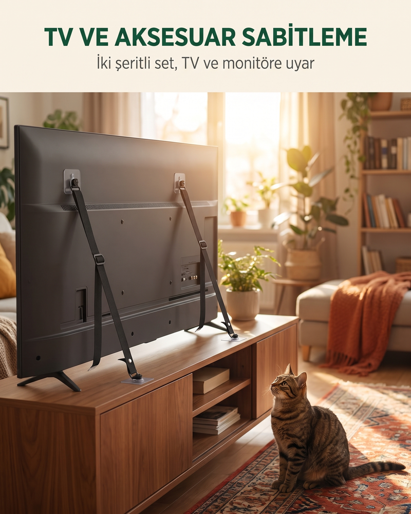 Vidasız TV ve Aksesuar Sabitleme Seti