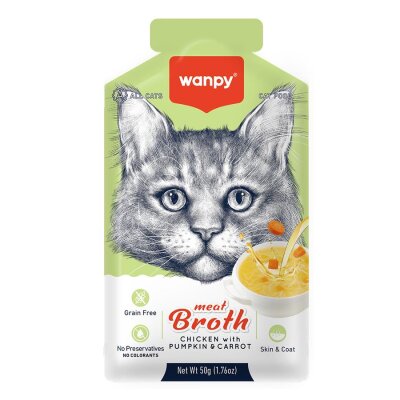 Wanpy Bal Kabağı, Tavuk ve Havuçlu Sıvı Kedi Çorbası Ödülü 50 gr