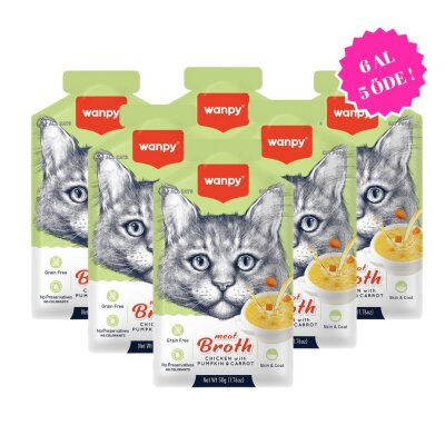 Wanpy Tavuk Balkabağı ve Havuçlu Sıvı Kedi Çorbası 50 gr