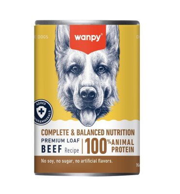 Wanpy Biftekli Tahılsız Yetişkin Köpek Konservesi 375 gr