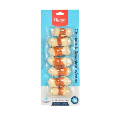 Wanpy Tavuk Sarılı Doğal Köpek Çiğneme Ödülü 90 gr (7'li)