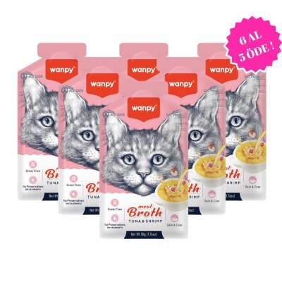 Wanpy Karides ve Ton Balıklı Sıvı Kedi Çorbası 50 gr