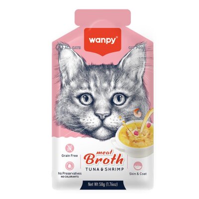 Wanpy Karides ve Ton Balıklı Sıvı Kedi Çorbası 50 gr