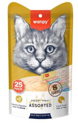Wanpy Sıvı Kedi Ödül Çubuğu Karışık Paket 25 x 14 gr