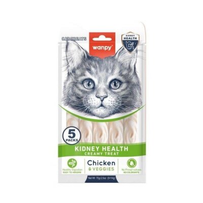 Wanpy Böbrek Destekli Tavuklu Sıvı Krema Kedi Ödülü 5x14 gr