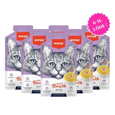Wanpy Ördek Etli Tahılsız Sıvı Kedi Çorbası 50 gr