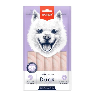 Wanpy Ördekli Sıvı Krema Köpek Ödülü 5 x 14 gr