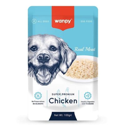 Wanpy Pouch Tavuklu Yetişkin Köpek Yaş Maması 100 gr